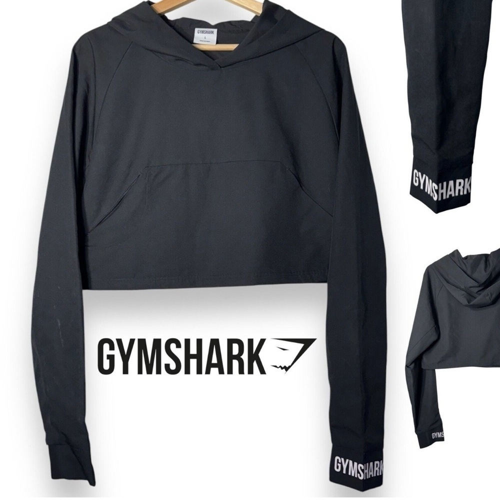 Gymshark Charcoal Cropped Hoodie
